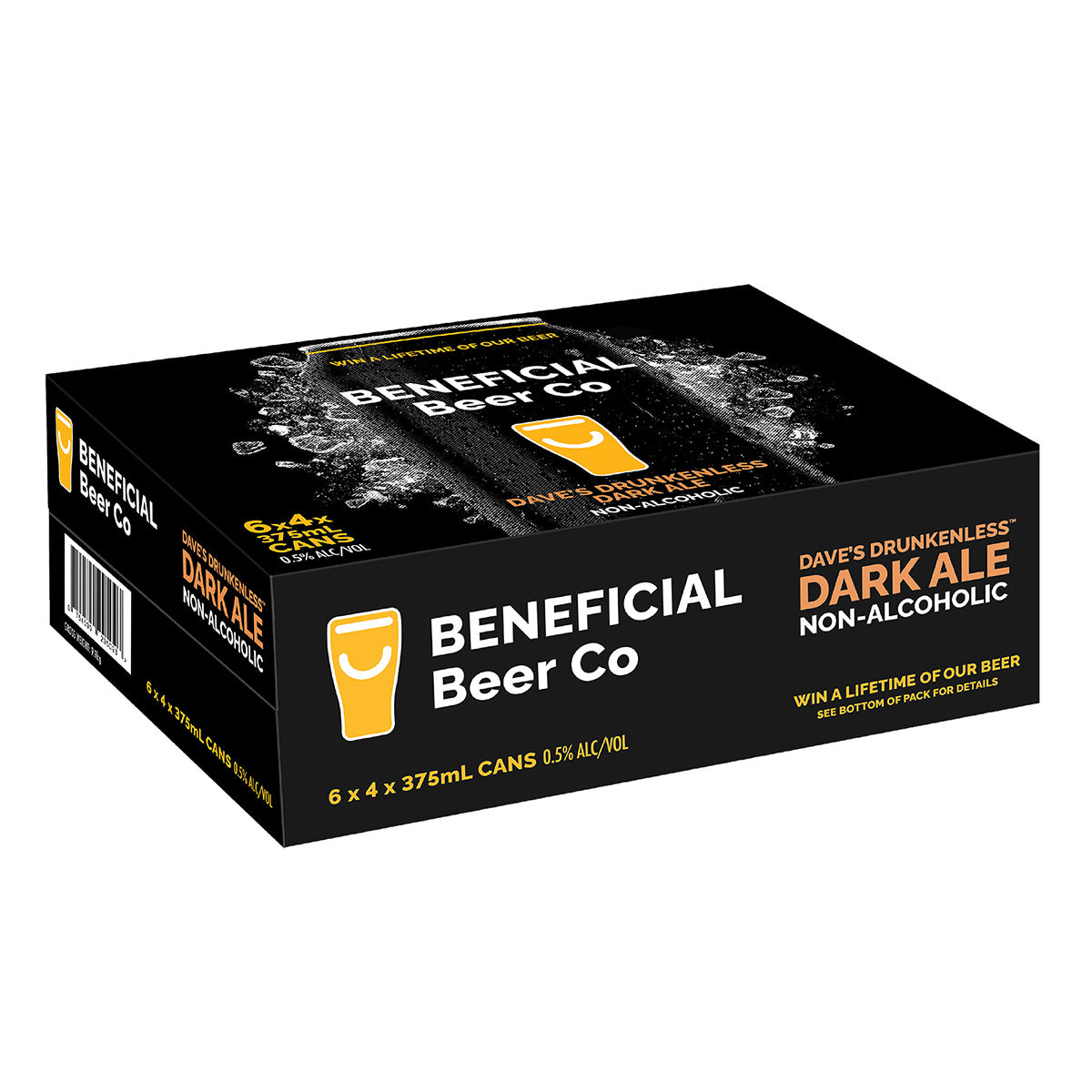 Beneficial Beer Co. Daves Drunkenless Dark Ale 375mL can - 24-carton non-alcoholic craft beer - NB2BBC boozzero.com