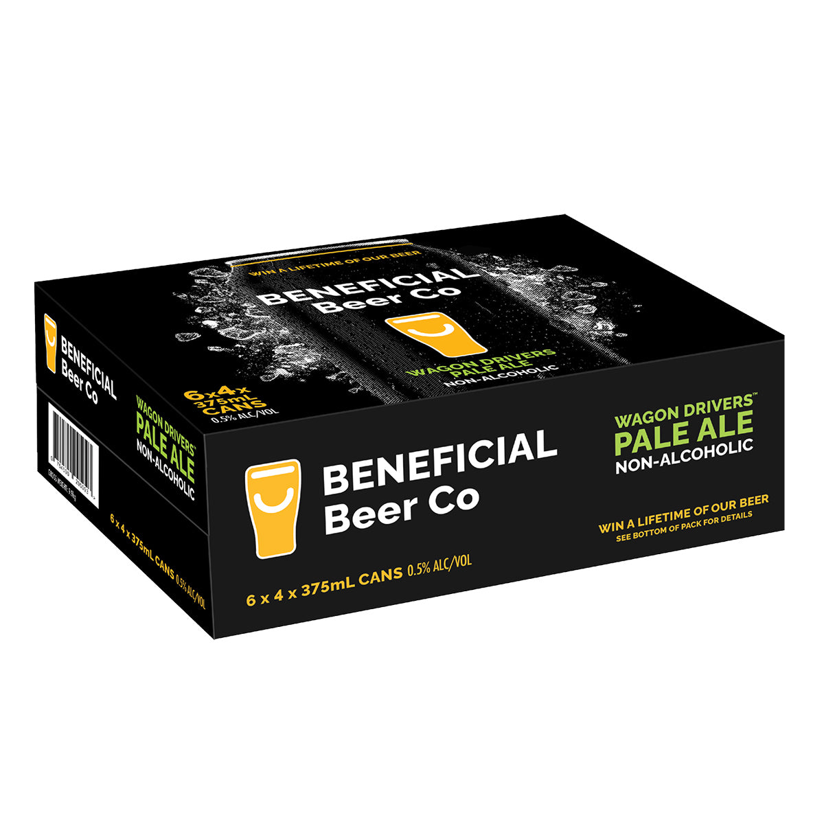 Beneficial Beer Co. Wagon Drivers Pale Ale 24-carton 375mL can - non-alcoholic craft beer - NB3BBC boozzero.com
