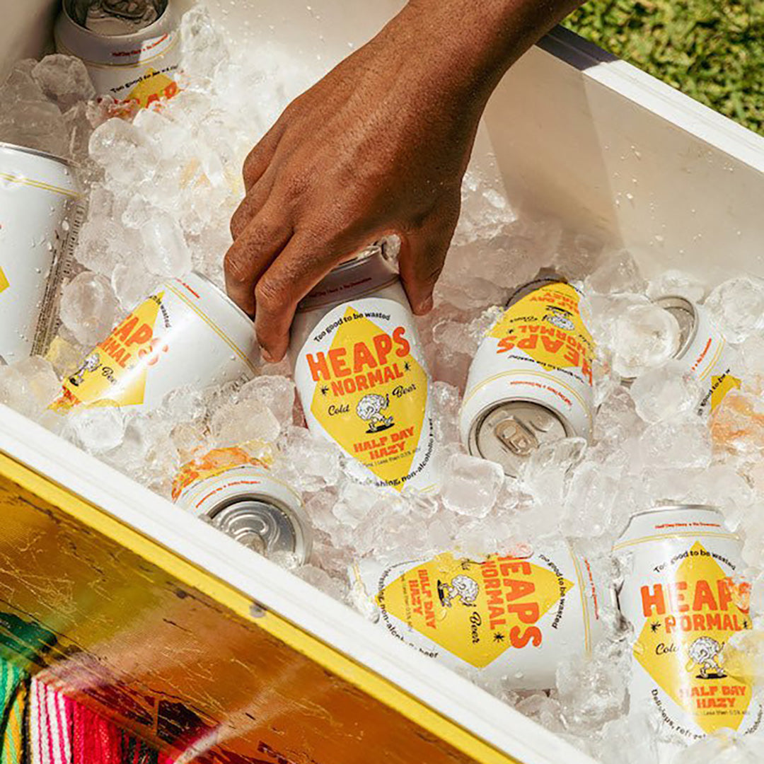 Heaps Normal Half Day Hazy Pale Ale 375mL can - non-alcoholic craft beer - NB21HNC boozzero.com