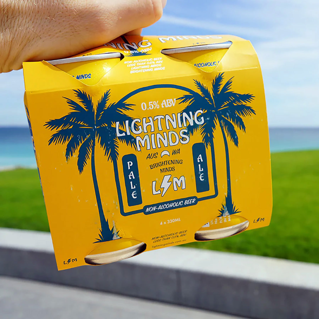 Lightning Minds Pale Ale 330mL can - 4-pack non-alcoholic craft beer - NB16LMC boozzero.com
