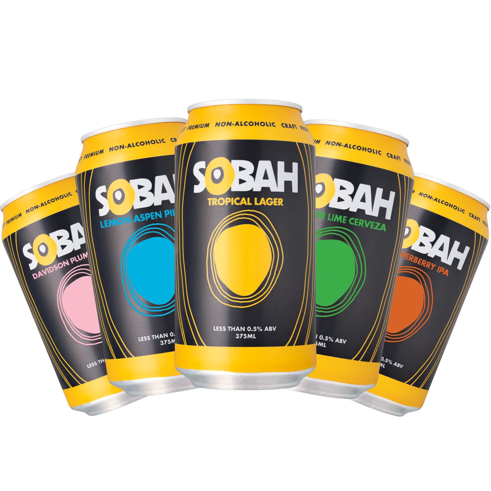 SOBAH Non-Alcoholic Beverages 375mL can range - non-alcoholic craft beer - boozzero.com