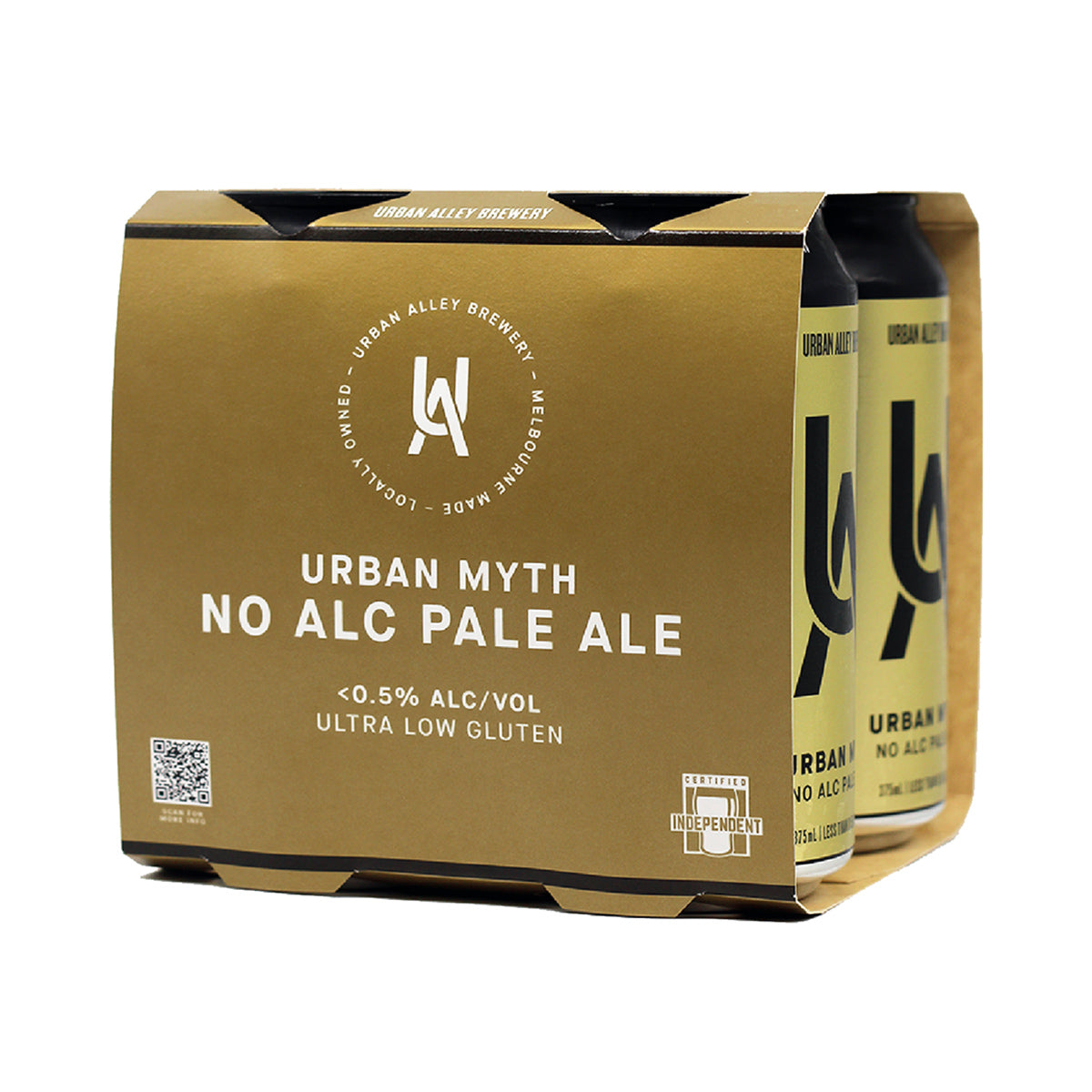 Urban Alley Brewery Urban Myth No Alc Pale Ale 375mL can - 4-pack non-alcoholic craft beer - NB23UAC boozzero.com