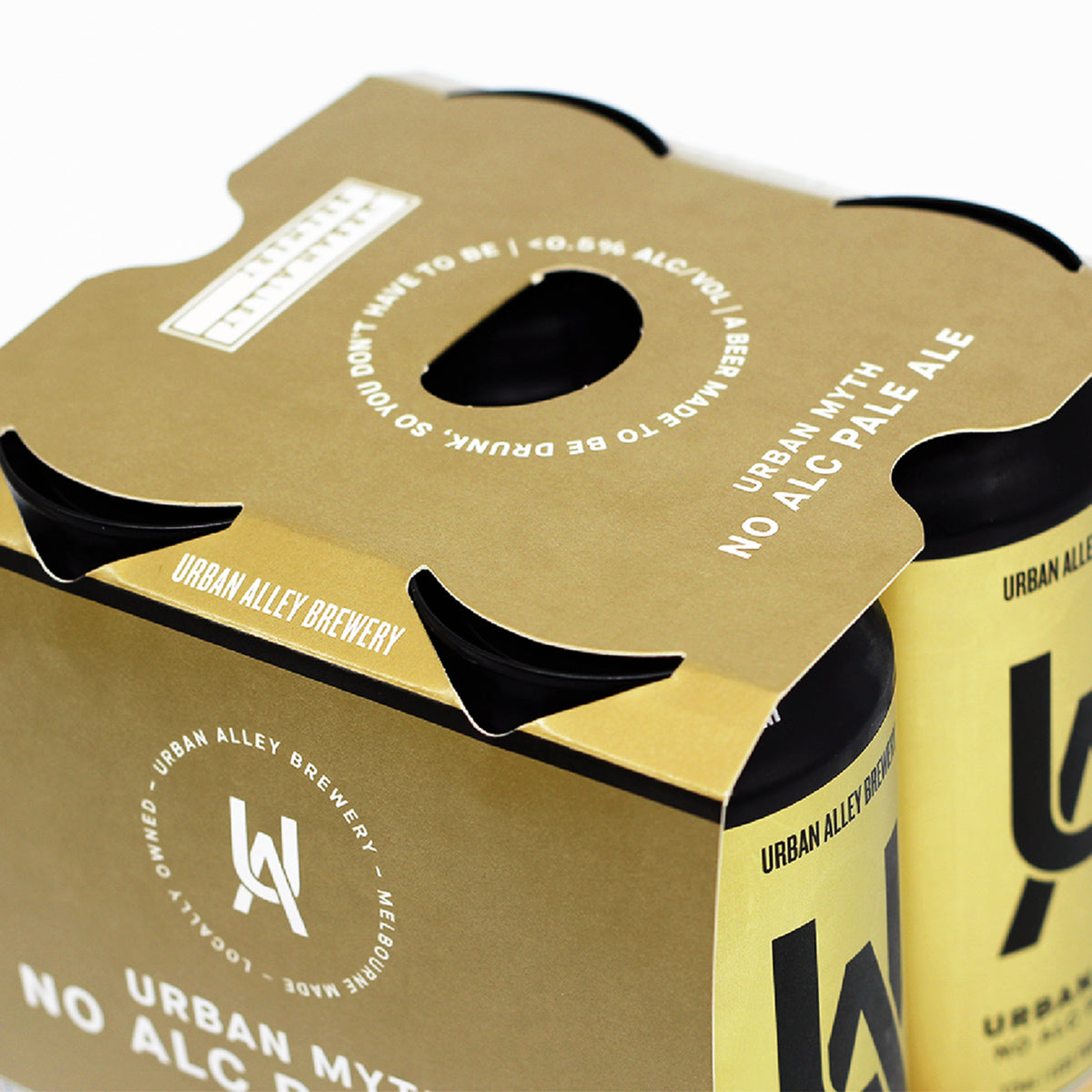 Urban Alley Brewery Urban Myth No Alc Pale Ale 375mL can - 4-pack non-alcoholic craft beer - NB23UAC boozzero.com