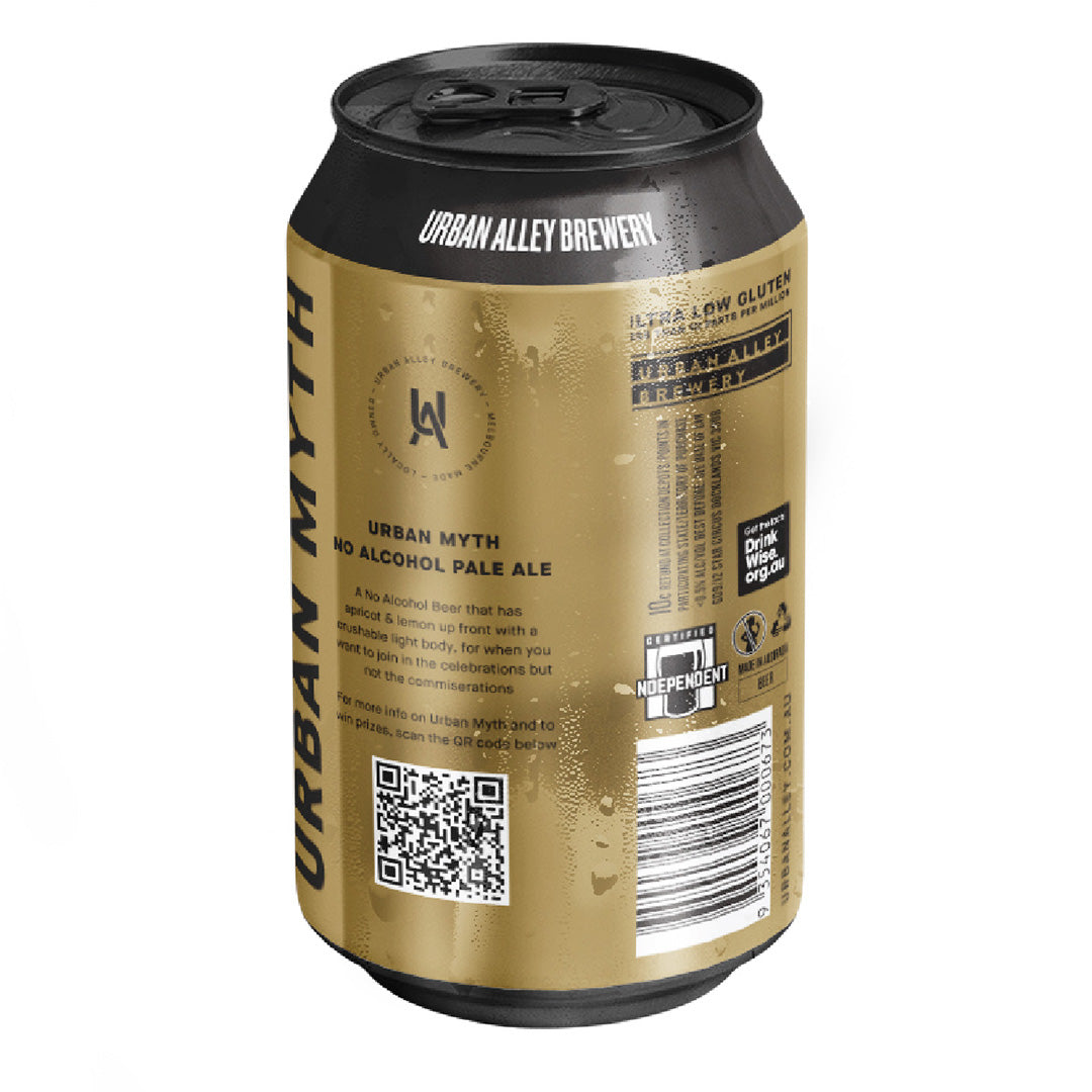 Urban Alley Brewery Urban Myth No Alc Pale Ale 375mL can - non-alcoholic craft beer - NB23UAC boozzero.com