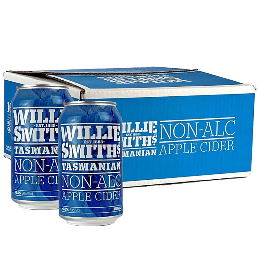 Willie Smiths Tasmanian Non-Alc Apple Cider 355mL can - 16-carton non-alcoholic cider - NC5WSC boozzero.com